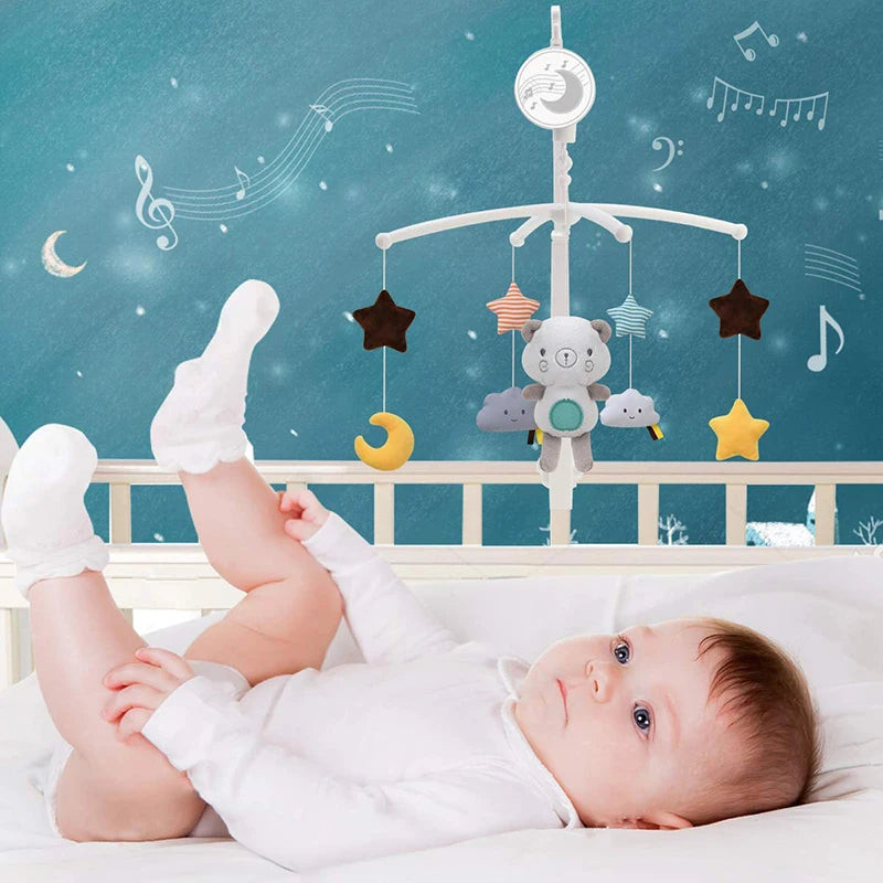 Baby Crib Mobile with Music & Rattles – Educational Toy for Newborns 0-12M - I YAN