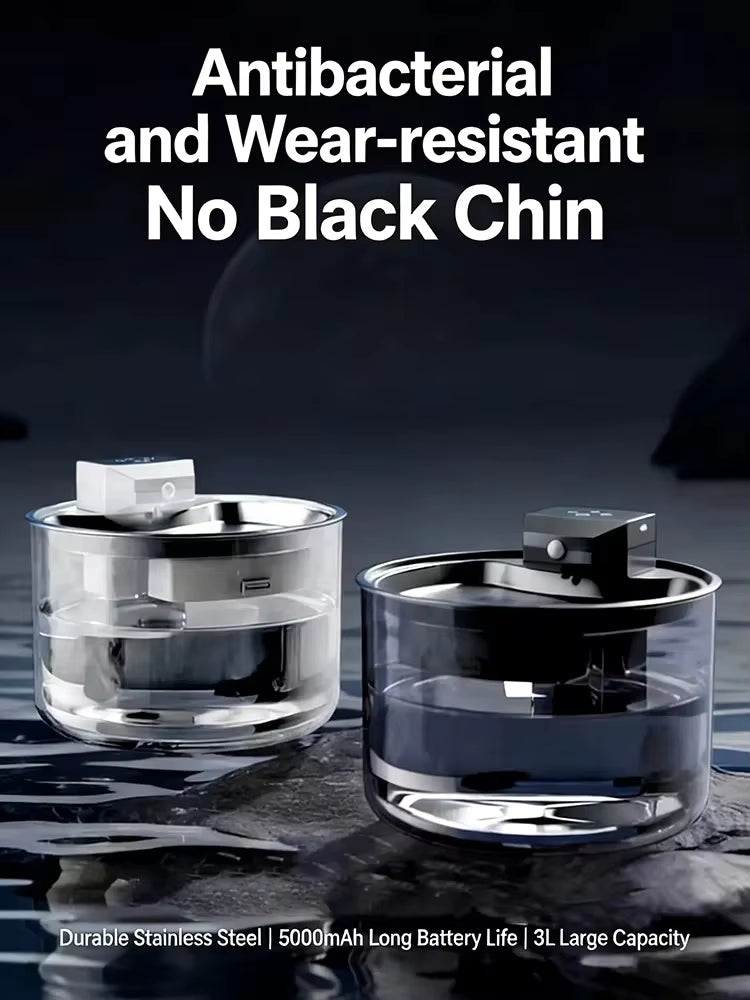 3L Large Capacity | Stainless Steel | Circulating Filter | Ultra-Quiet Sensor Water Drinker | Suitable for Cats and Dogs