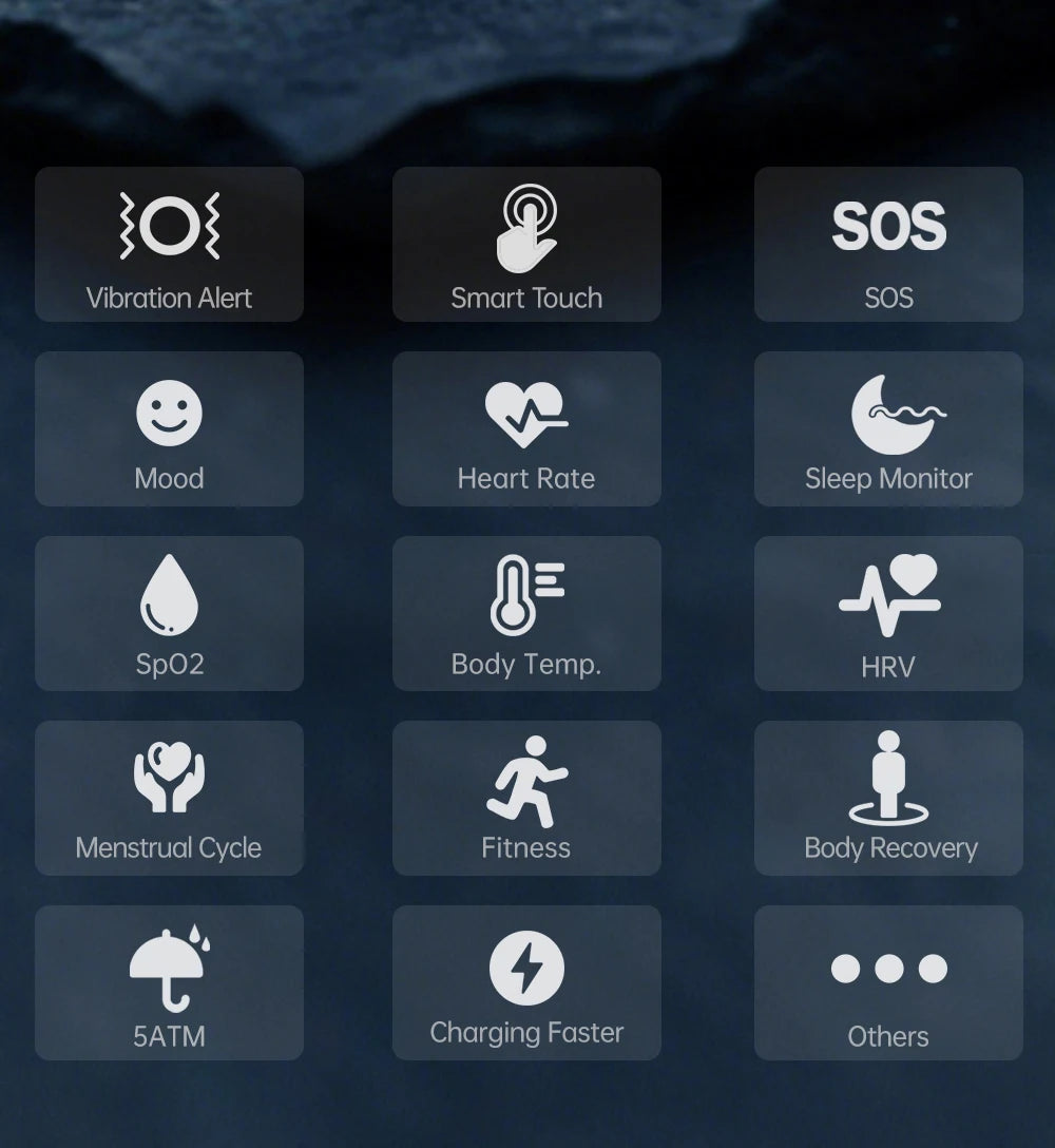 Smart Ring with Vibration Reminder, Call & Message Notification Ring, Silent Alerts, Health Tracking, Stress & Heart Rate