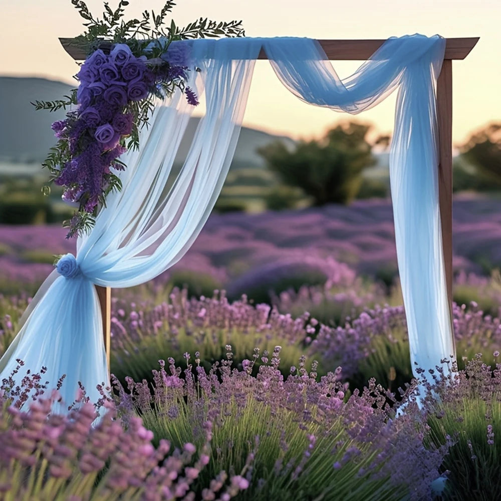 Mesh Gauze Backdrop Curtain Parties Wrinkle Free Photo Curtains Backdrop Drapes Fabric Decoration for Birthday Party Wedding
