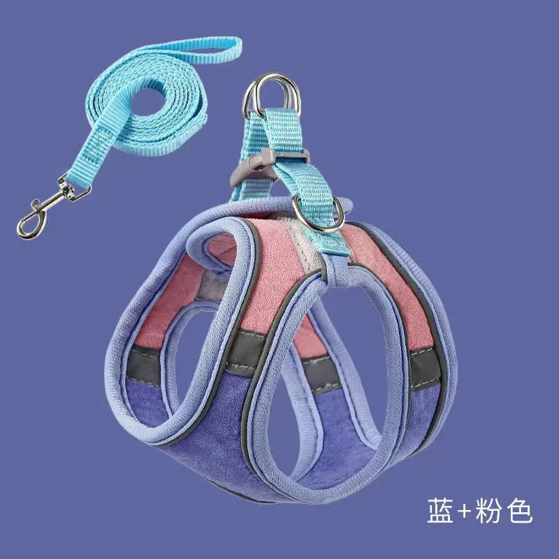Cute Reflective Cat and Dog Harness with Safety Buckle - Anti-Pull Escape-Proof Vest Leash for Pets