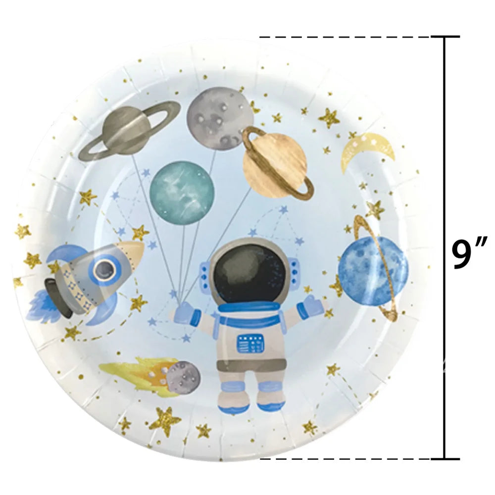 10/50pcs Outer Space Party Tableware Disposable Paper Plates  Space Themed Galaxy Party Kids Birthday Party Decoration Supplies