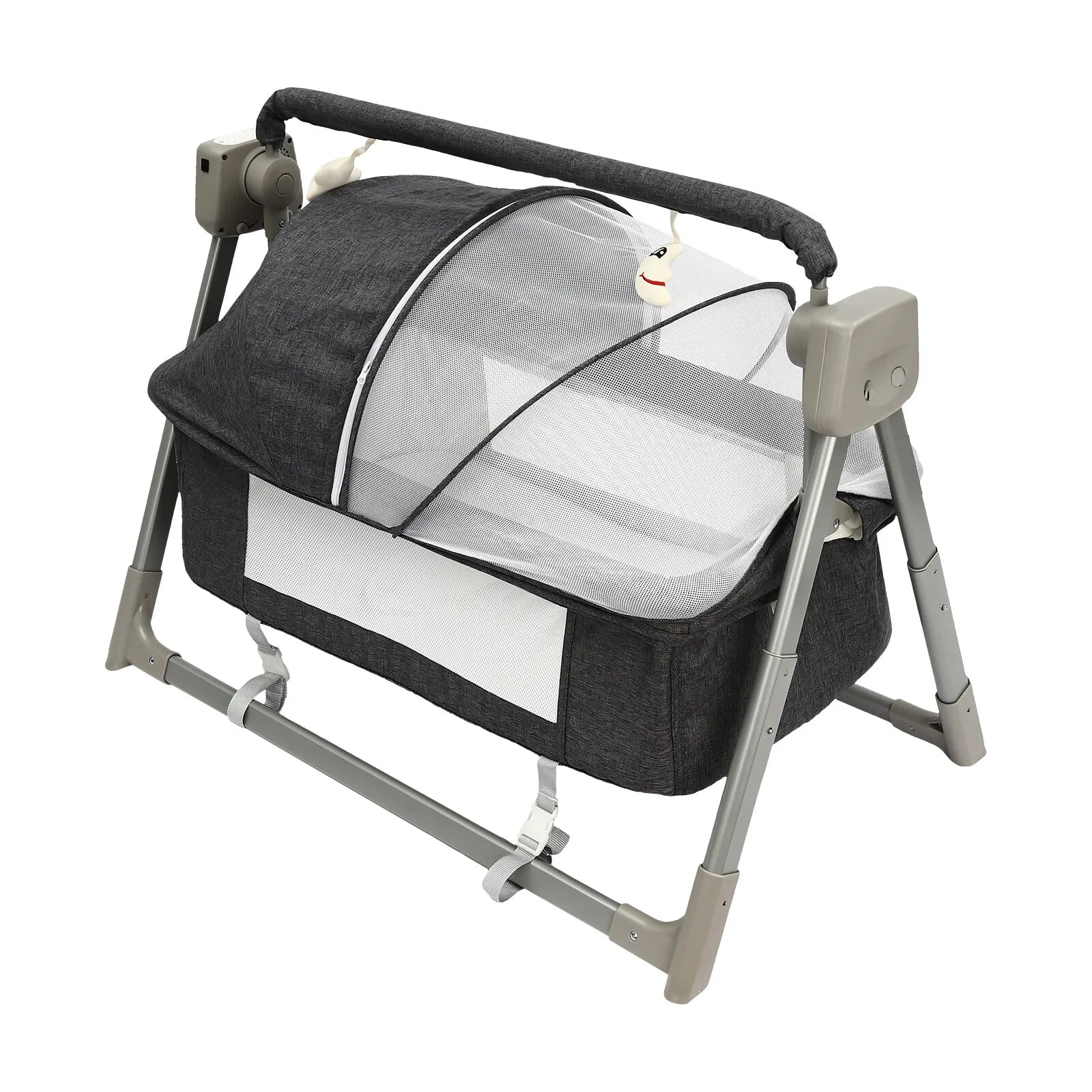 Portable electric baby swing cradle with Bluetooth, I YAN rocking bassinet for infants, featuring a cozy, lightweight design and gentle rocking.