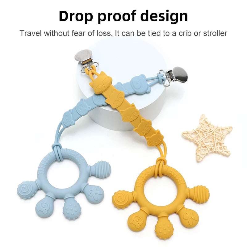 Baby Silicone Ring Teether – BPA-Free Sensory Chew Toy for Teething Relief (0–12 Months) - I YAN