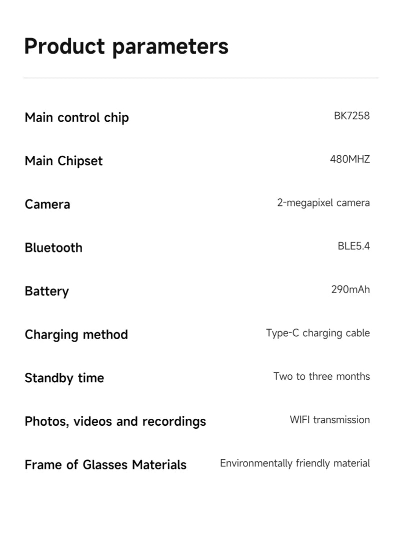 2026 New 500W Pixel Smart Glasses AI Cam Recognition Photography Video Record Bluetooth Call Music Playback Voice Wake Up New