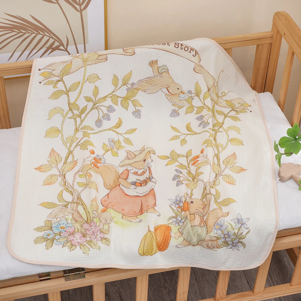 Newborn Baby Bath Towel Class A Pure Cotton Gauze – Soft Absorbent Children's Blanket for All Seasons - I YAN
