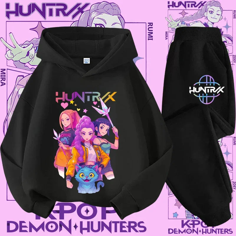 K-Pop Devil Hunter Kids Tracksuit Set – Soft Breathable Hoodie & Pants Girls & Boys Ages 4-13 - I YAN