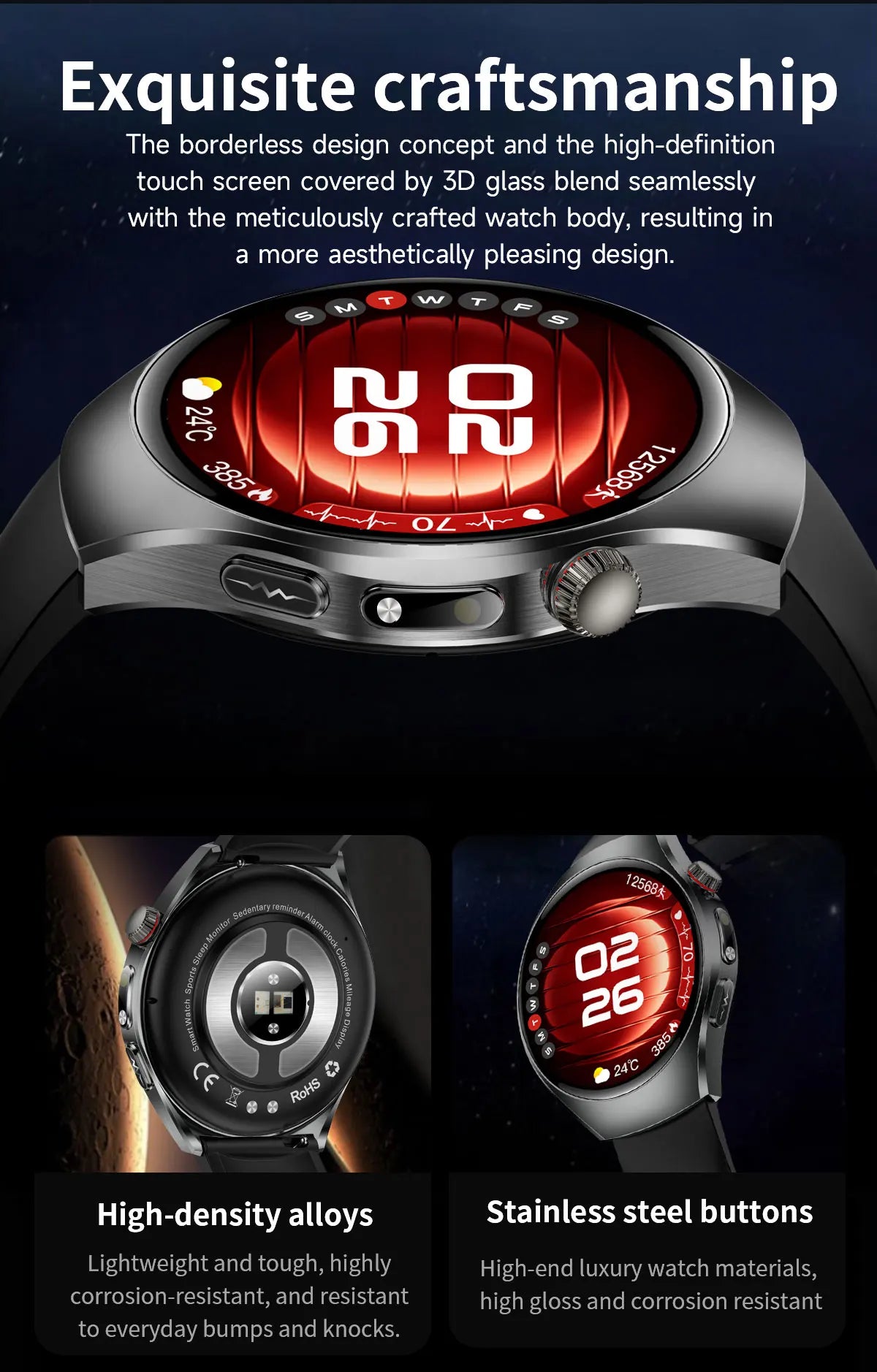 2026 New Nursing Grade Body Analysis Smart Watch  ECG Blood Lipid Uric Acid Body Fat Sport IP68 Voice Call SmartWatch Man Women