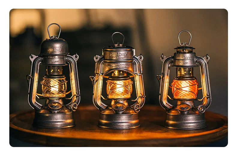 Oil Lamp Outdoor Portable Mini Camping Lantern Emotion Retro Lights for Hike Picnic Backpack Camping Supplies