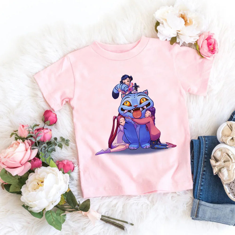 Fashion Movie Kids T-shirt KPop Demon Hunters  Funny Gift for Fans Tshirt K-Pop Demon Hunters Clothes Cool Girls Tee Top