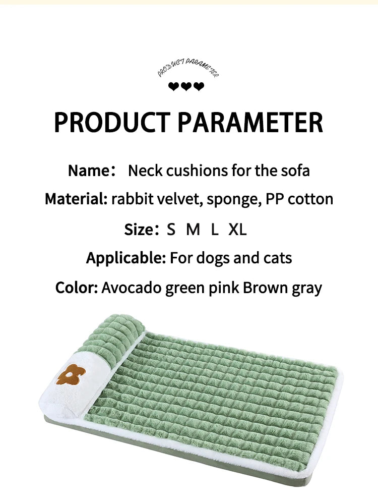Thickened Dog Bed Removable Winter Super Warm Washable Dog Mat Deep Sleep Fluff Bed for Small Medium Large Dogs Cats Pillow