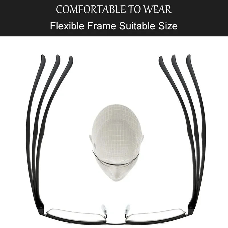 Progressive Multifocal Reading Glasses for Women and Men Anti-Blue Light Half Frame Bifocal Presbyopia Eyeglasses +100 To +400