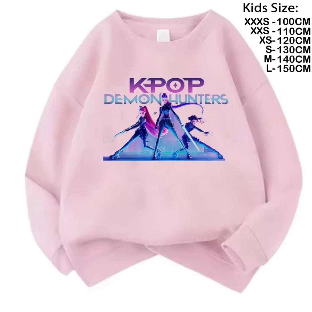 Movie Fans Gift Hoodie Girls Kids Huntrix Kpop Demon Hunters Children's Sweatshirt Cute Tiger Harajuku Hoody for Boys Girls