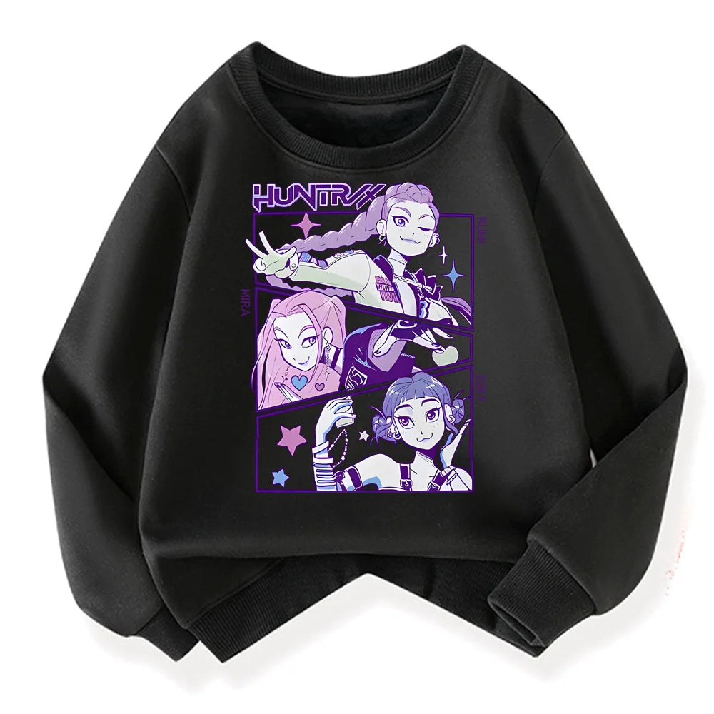 Kpop Demon Hunter Fashion Kids Incredibox Hoodie Warm Sweatshirts Children's Winter Soft Clothing Cartoon Cotton Thick Hoodie