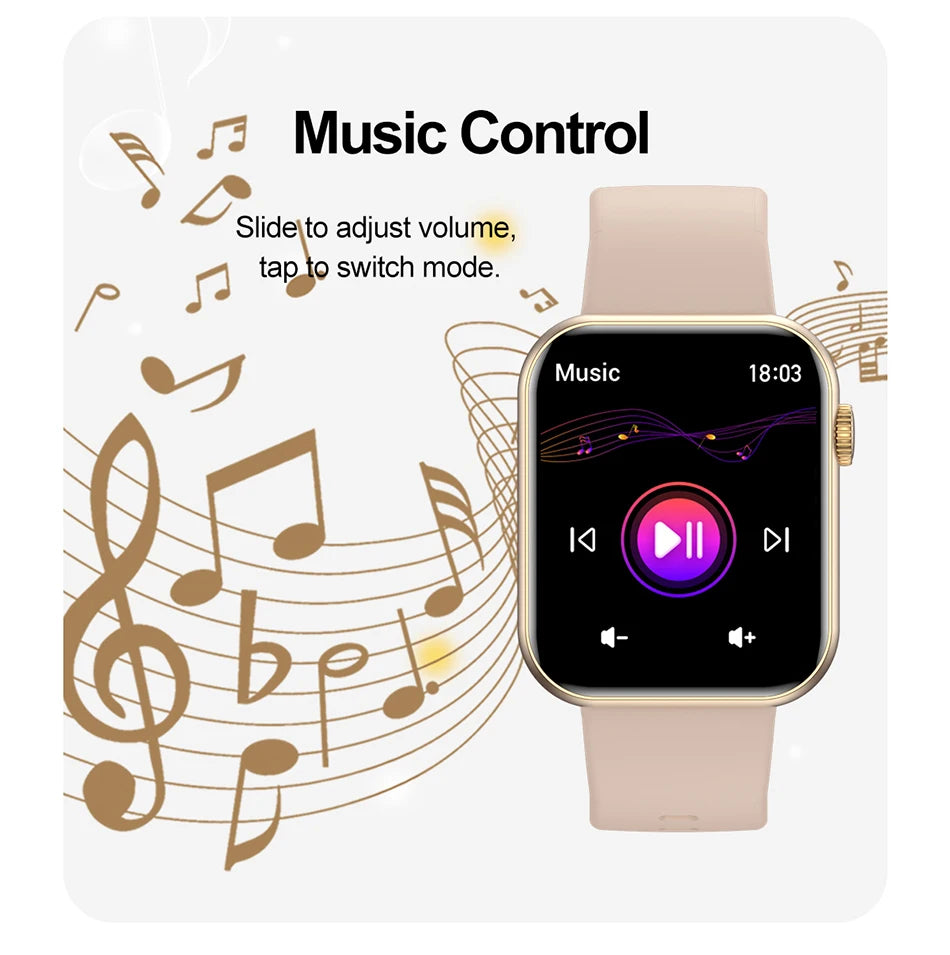 New Smart Watch Full Touch Screen Bluetooth Call AI Voice Heart Rate Waterproof Watches Sports Bracelet Smartwatch Women
