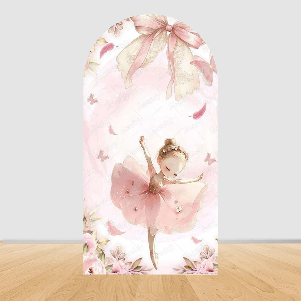 Custom Wonderland Fairy Mushroom Butterfly Chiara Arch Backdrop Cover Ballet Girls Birthday Party Baby Shower Decor Background