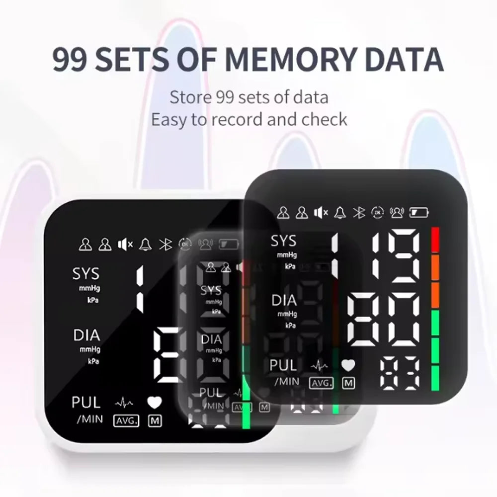 Rechargeable Blood Pressure Monitor Upper Arm BP Measure Device Automatic Tonometer Tensiometer Digital Health Sphygmomanometer
