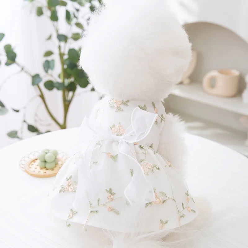 Dog Summer Dress for Small Dog Clothes Fashion Print Puppy Princess Skirt Sweet Bow Cat Dress Pet Costumes Chihuahua Dog Clothes