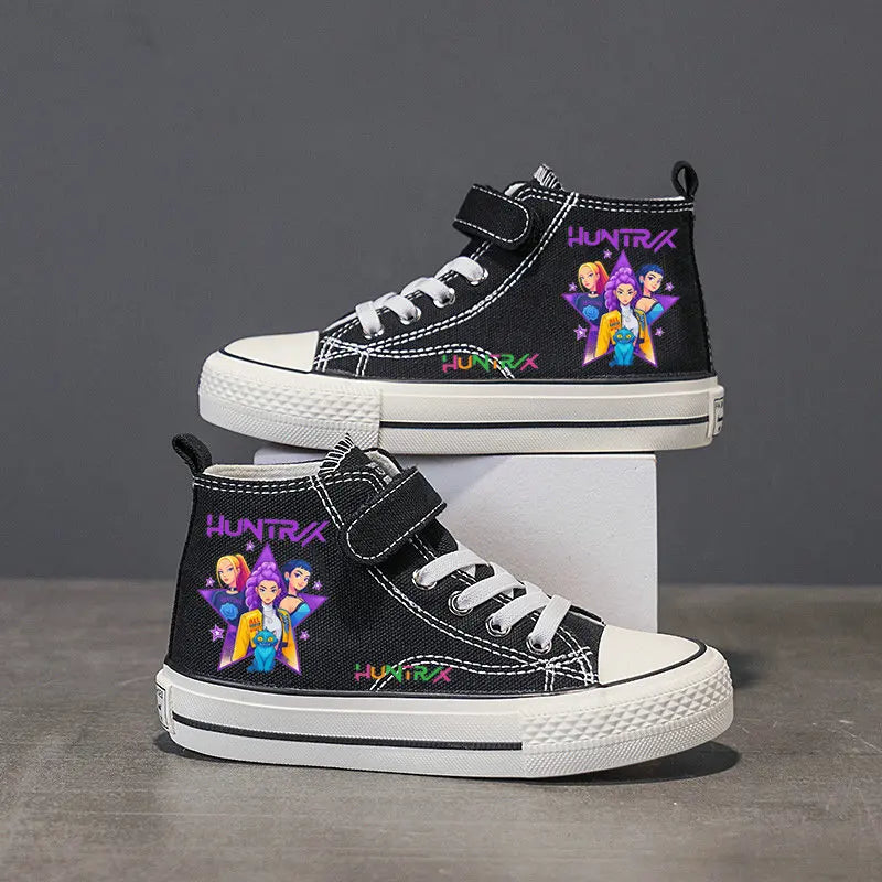 Kpop Demon Hunter Children's Canvas Shoes Girls Sneakers Breathable sports shoes Student outdoor running tennis shoes 25-36