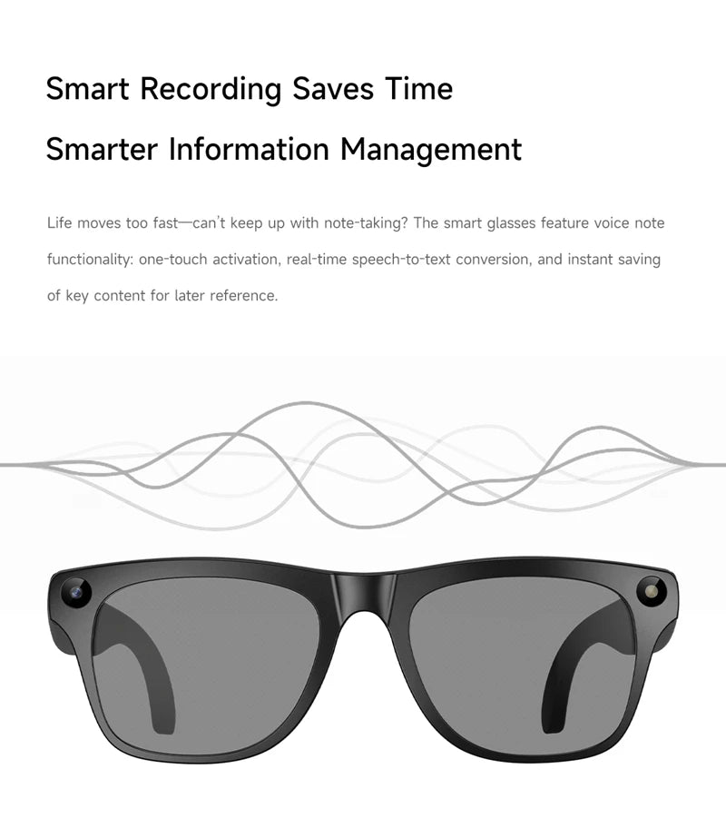 For Xiaomi AI Smart Glasses Photochromic Glasses 4K HD Camera Chat GPT Bluetooth Call Video Music Touch Translate Sunglasses