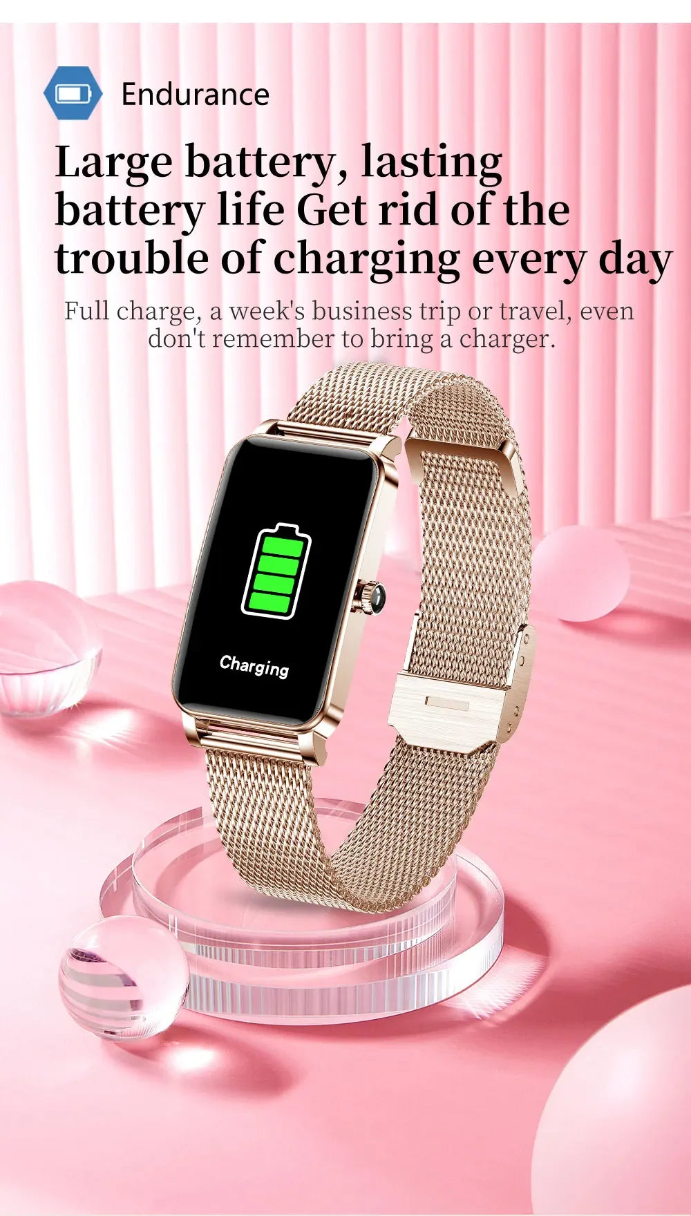 Women's Luxury Smartwatches Connect Phone Interactive Music Full Touch Smart Watches Weather Reminder Custom Wallpaper Smartband