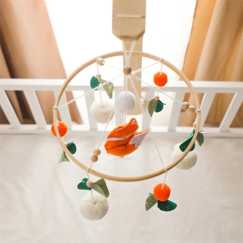 Hot Air Balloon Wooden Baby Crib Mobile – Musical Bed Bell & Rattles for Newborns 0–12M - I YAN