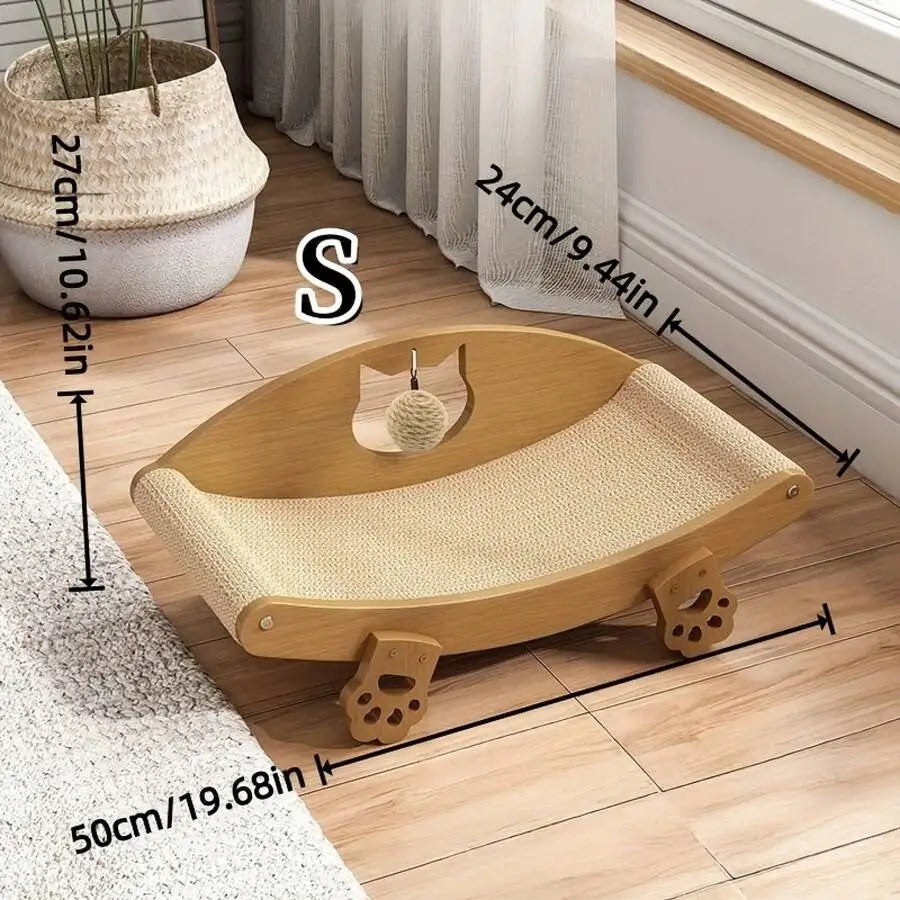 Durable sisal scratching board with sisal ball toy for cats, suitable for sofa scratching, by I YAN, indoor cat scratching bed