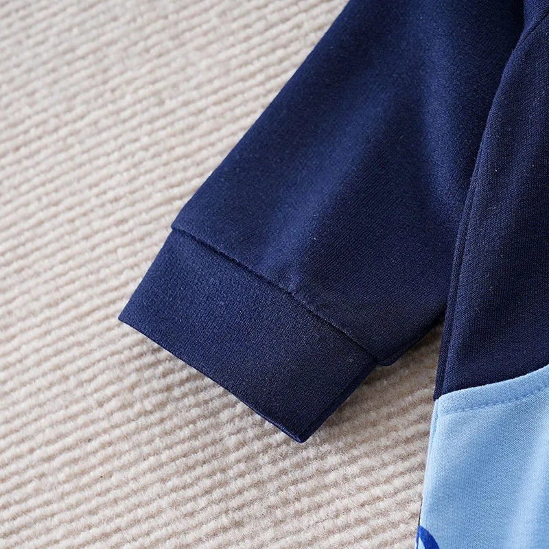 0-36MSpring and autumn newborn animal pattern imitation denim jumpsuit baby boys cotton