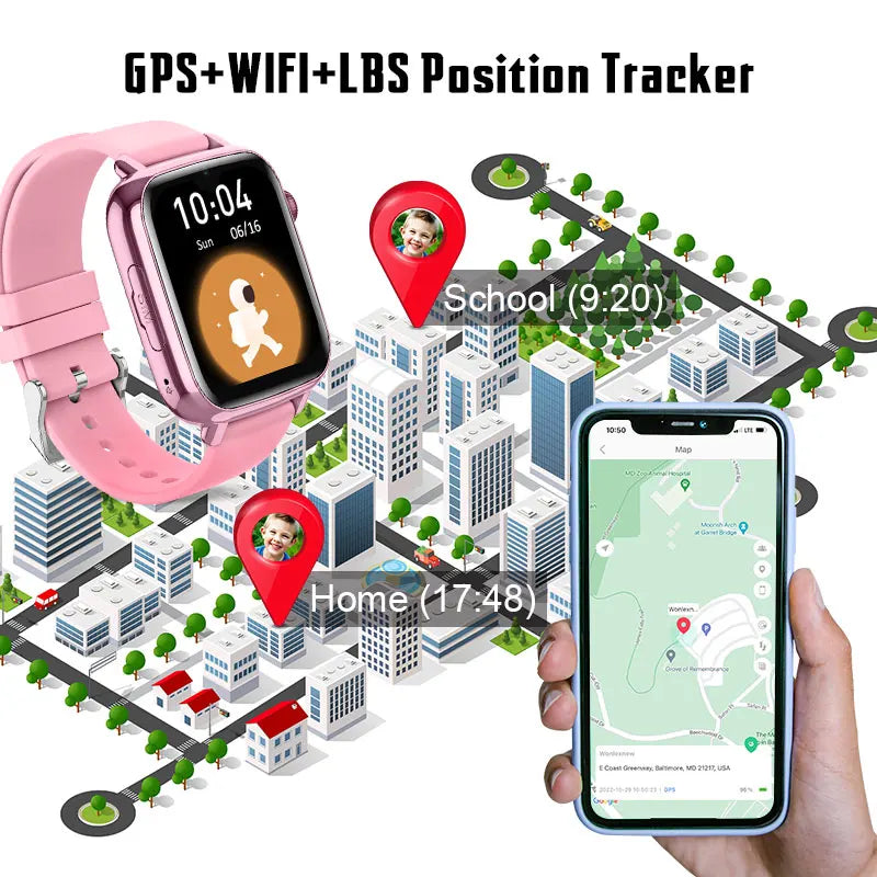 Wonlex 4G Watch Kids GPS WiFi Location KT34 Video Call SOS Alert Tracker Monitor Google Store Game Children's smart watch 2025