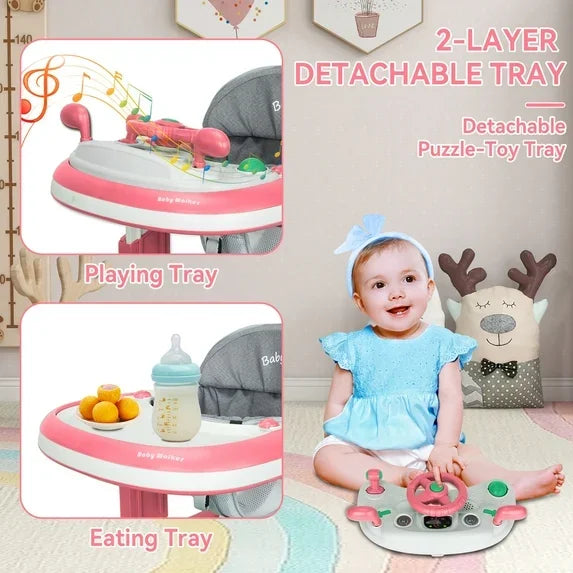 I YAN 5-in-1 baby infant walker with learning toy, anti-rollover design, multifunctional, without battery, suitable for infants.