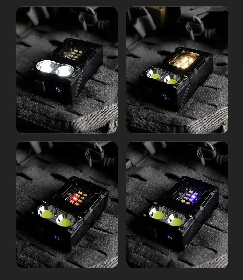 Tactical Edc Flashlight Light Portable Multifunctional Torch USB Rechargeable Outdoor Camping Emergency Light Fishing Lanter