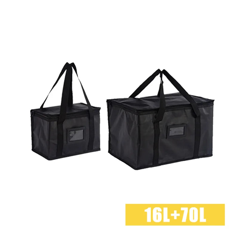 70L Insulated Thermal Cooler Bag Insulation To Keep Cold Large Capacity Portable Lunch Bag Zip Picnic Camping Tin Foil Food Bag