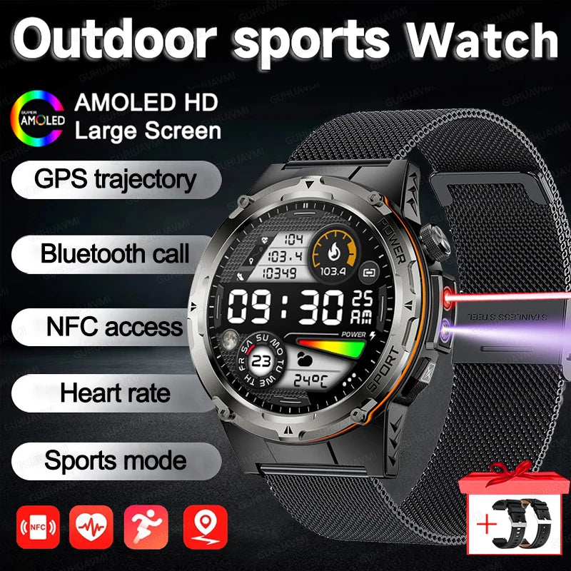 NEW Top Popular Outdoors GPS tracker Sports Smart Watch Men 500mAh NFC HD Call IP68 depth waterproof Smart Watch T-REX3 Men