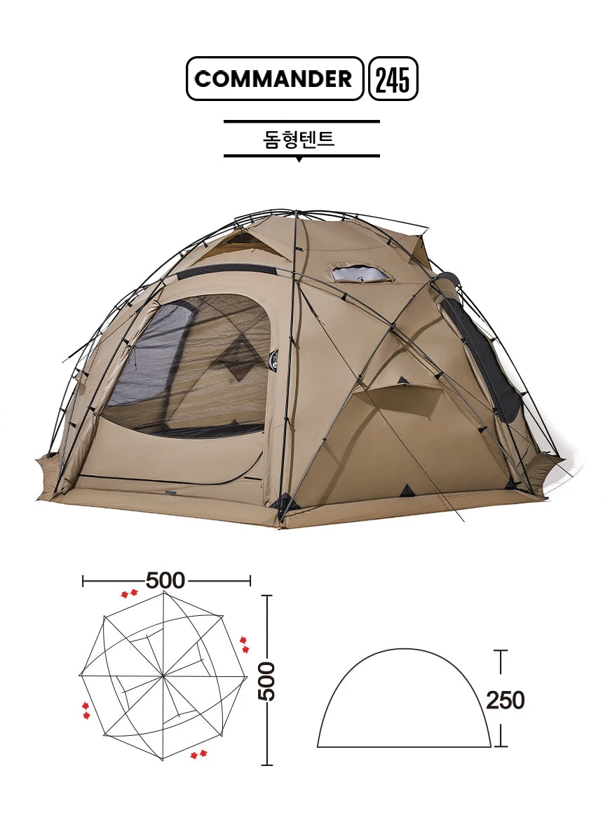 Camping Tent Commander Dome Tent Shelter Waterproof Windproof Ultra-light 70D Nylon 160/185/245CM