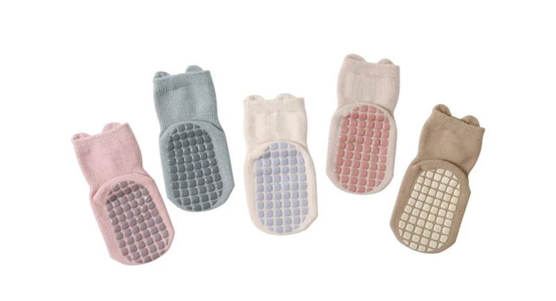 3 Pairs Cartoon Kids Infant Baby Anti-Slip Socks for Girls and Boys 4 Seasons Cotton Unisex Playground Floor Stockings