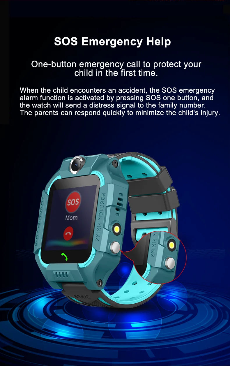 Kids Smart Watch SOS SIM Card LBS Tracker – Waterproof Phone Watch with Camera for Boys & Girls (Q19 / Z1 / A28 / Q88) - I YAN