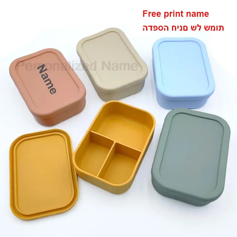 Silicone Bento Lunch Box 3 Compartments – Leakproof BPA Free Kids Food Container - I YAN