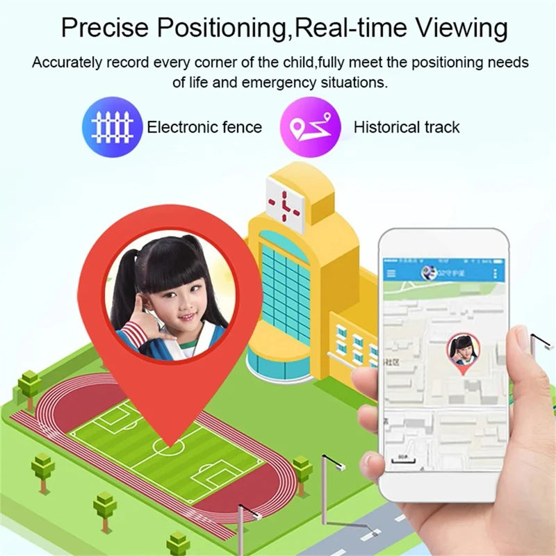 Lenovo Kids Smart Watch Men Women 1.44 Inch HD Screen SOS GPS LED Flashlight Two-Waycalling Mathematical Calculation Smartwatch