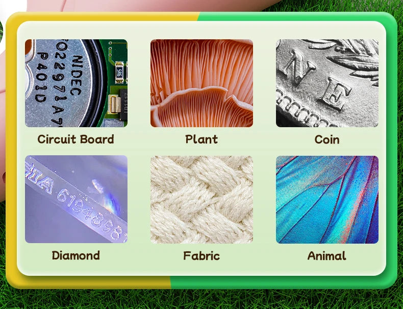 Mini Kids Optical Microscope 500x Magnification 200MP Camera Lens with Photo And Video Function Silicone Cover  Children's Gift