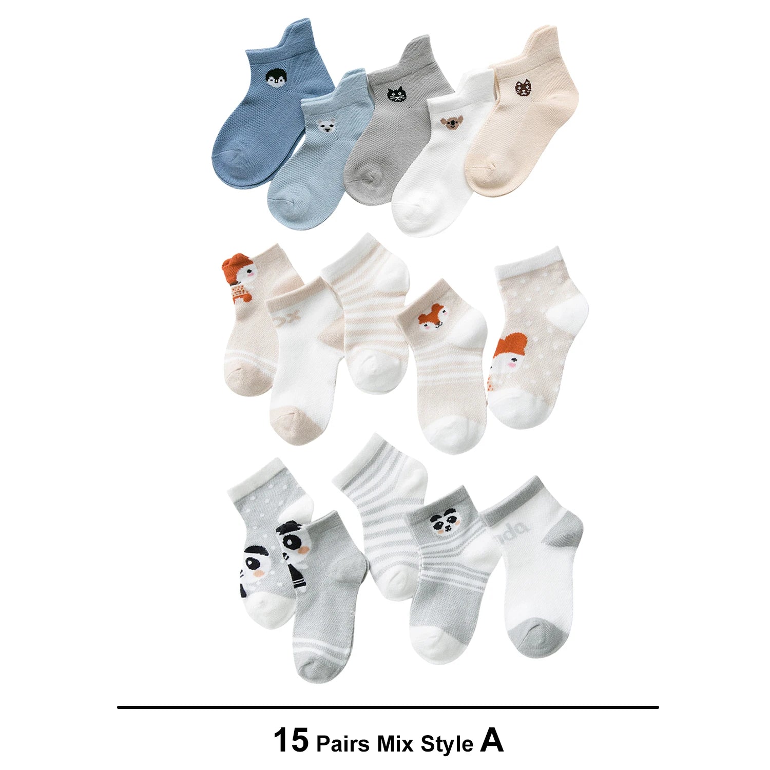15Pairs/lot Infant Baby Socks Baby Socks for Girls Cotton Mesh Cute Newborn Boy Toddler Socks Baby Clothes Accessories