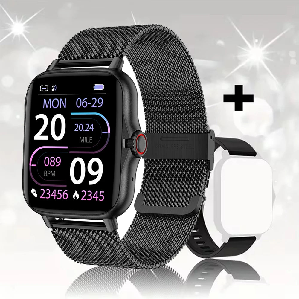 Smart Watch Android Phone 1.44'' Inch Color Screen Bluetooth Call Blood Oxygen/Pressure Monitoring Smart Watch Women Men