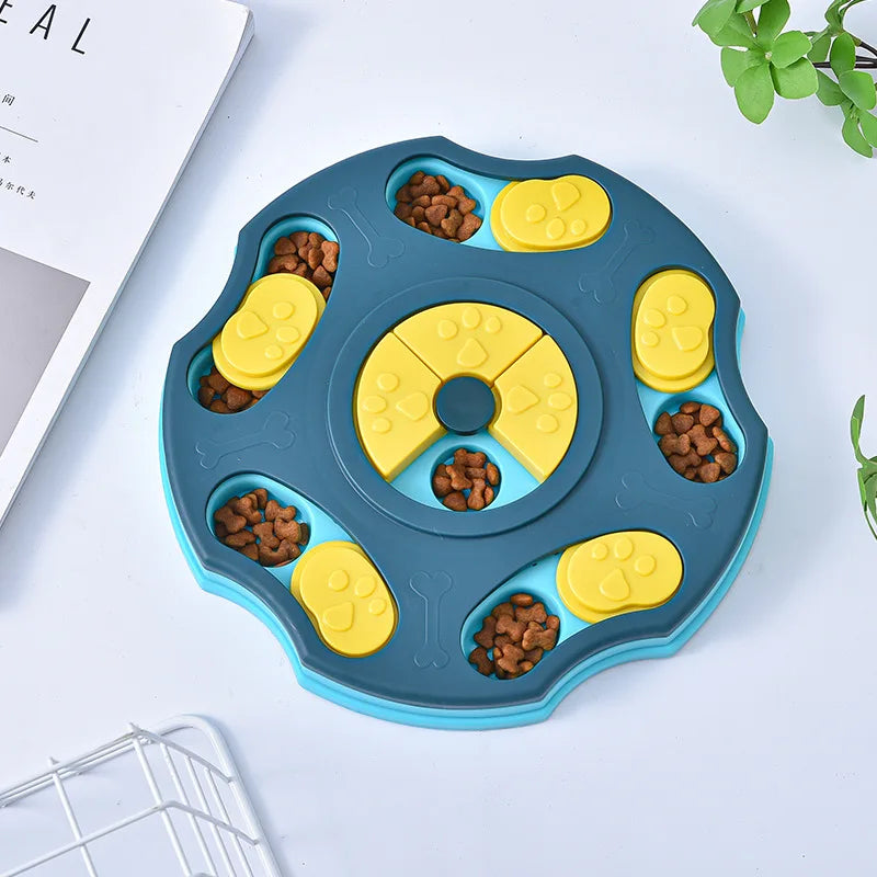 I YAN dog puzzle toy and slow feeder food dispenser for cats and dogs, with non-slip design and interactive food game features.