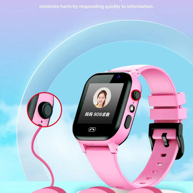 Lenovo Kids Smart Watch by I YAN with GPS, SIM card, waterproof design, SOS, camera, and call features for children.