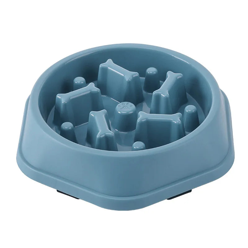I YAN pet slow food bowl for cats and dogs, round, anti-choking, non-slip, colorful, thickened design for healthy eating.