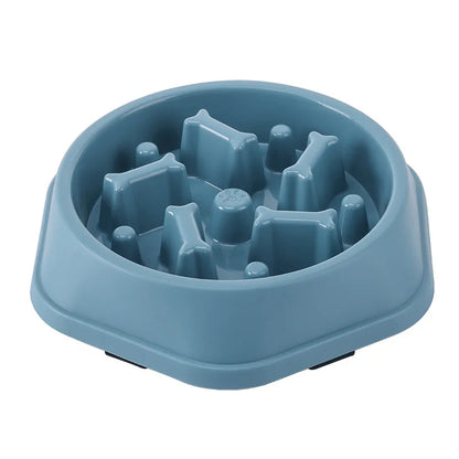 I YAN anti-choke slow feeder bowl for cats and dogs, featuring a textured surface to promote slow eating and reduce choking.