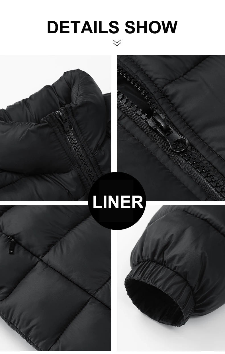 Men's 3 In 1 Thick Hiking Jacket Down Cotton Waterproof Winter Windbreaker Outdoor Warm Camping Jacket Windproof Coat