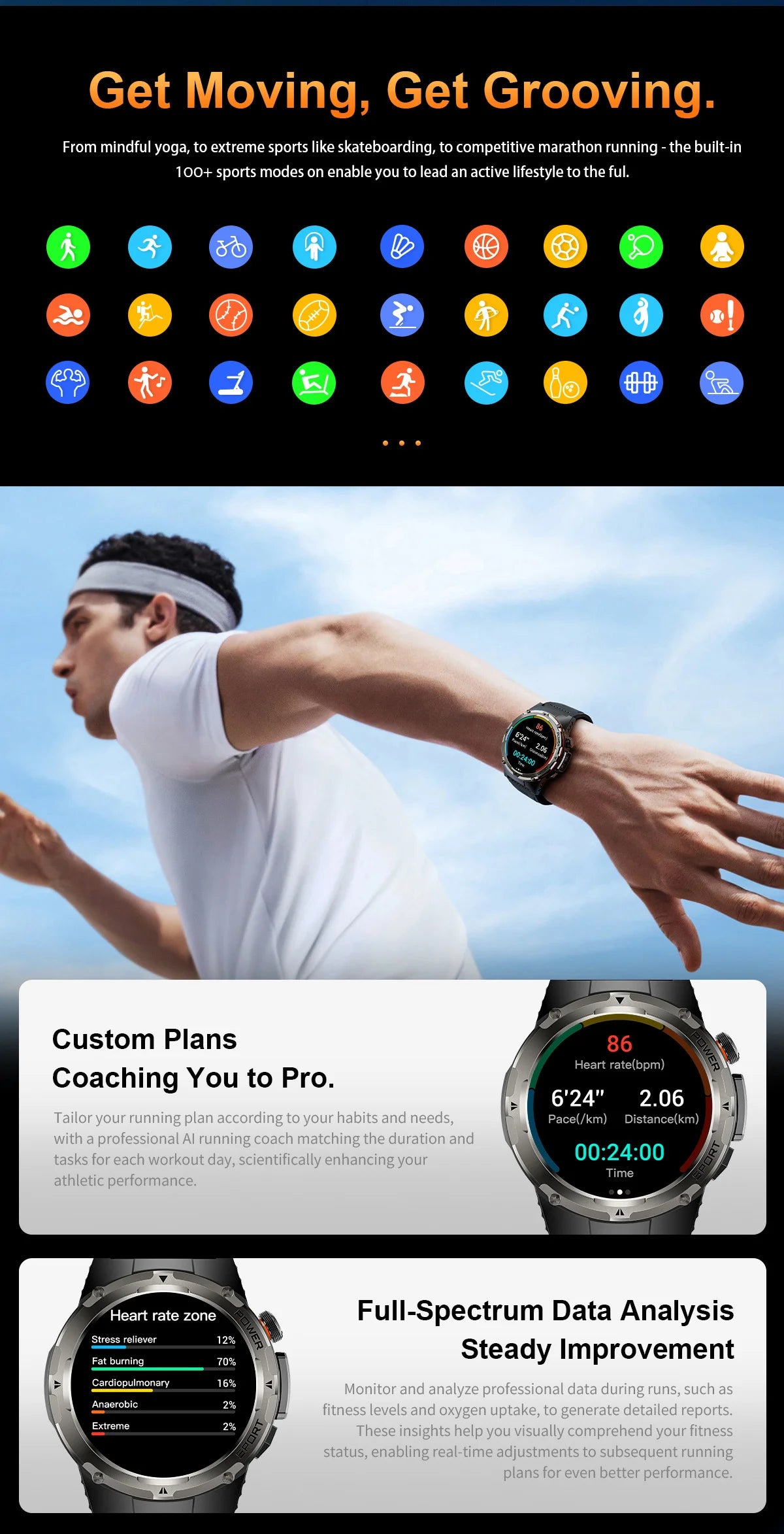 NEW Top Popular Outdoors GPS tracker Sports Smart Watch Men 500mAh NFC HD Call IP68 depth waterproof Smart Watch T-REX3 Men