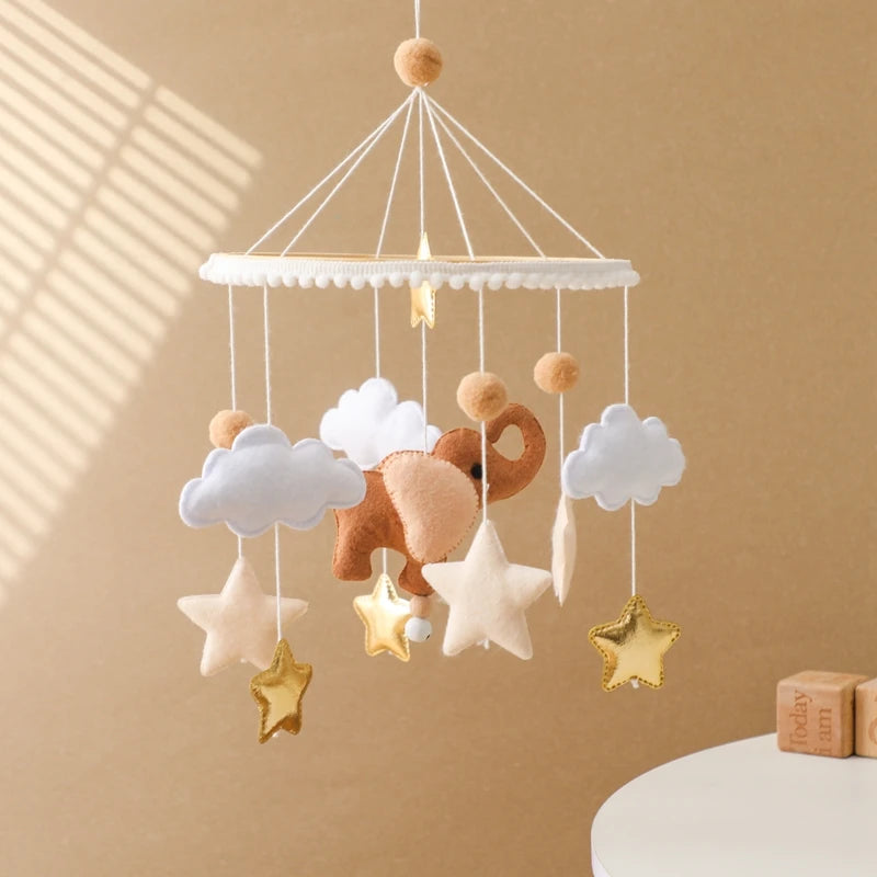 Hot Air Balloon Wooden Baby Crib Mobile – Musical Bed Bell & Rattles for Newborns 0–12M - I YAN