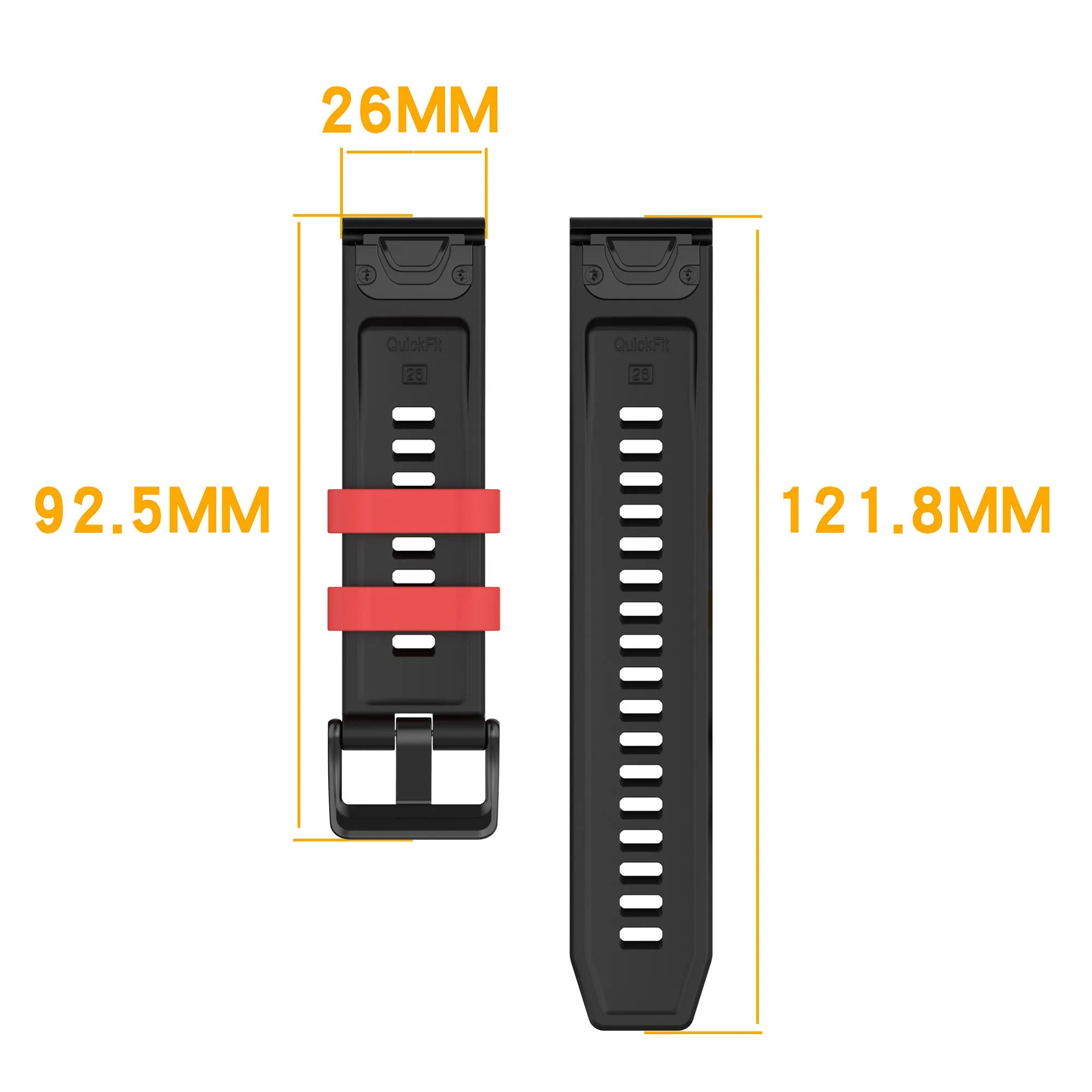 26mm Silicone Watch Band for Garmin Fenix 8 Pro MicroLED 51mm / quatix 8 51mm / Venu X1 Dual Color Quick Release Replacement Str