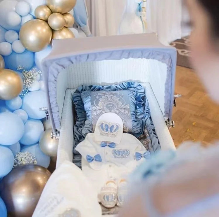 Luxury Newborn Baby Romper Set 4-Piece – Crystal Crown Layette for Photography & Coming Home - I YAN
